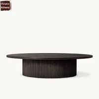 Table basse en chêne de style rétro français et minimaliste américain pour salon, utilisation domestique, aucun assemblage requis, fabriqué en Chine