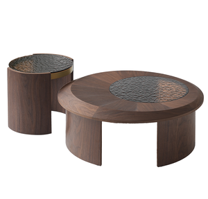 Modern Convertible Portable Round Coffee <b>Table</b> Set - Product Image 3