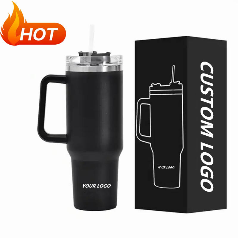 Hot Sale 40oz Stainless Steel Tumbler With Handle Minimalist Design Metal Travel Mug For Travel In Stock