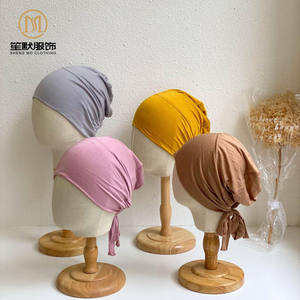 卸売価格でより安いカスタムジャージー綿モダール無地ストレッチムスリムマレーシア製フロントインナーヒジャブキャップムスリム女性用アンダースカーフ - Product Image 1