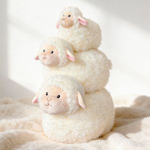 Peluche di Agnello Riccio e Paffuto, Adorabile Pecora Imbottita, <span class=keywords><strong>Regalo</strong></span> Perfetto per Bambini, Simpatico Animale di Peluche - Product Image 4
