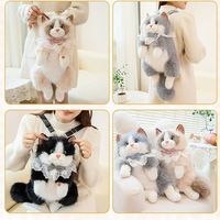 Sac à dos chaton en peluche mignon, jouet de simulation, cadeau d'anniversaire, 31cm-50cm, à partir de 14 ans
