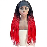 Perruque longue sans colle de 26 pouces avec bandeau, en fibre haute température, lisse, pour femme, fabriquée à la machine, extension de cheveux résistante à la chaleur 150%