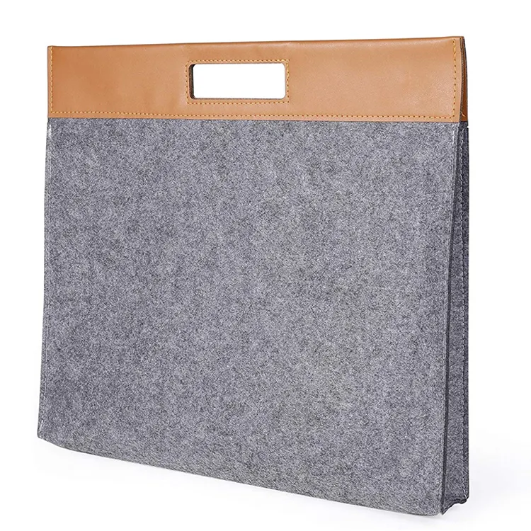 ÉCHANTILLON GRATUIT Gris Clair 13 Pouces Manches Feutre Ordinateur Portable Étui de protection Portable feutre organisateur sac