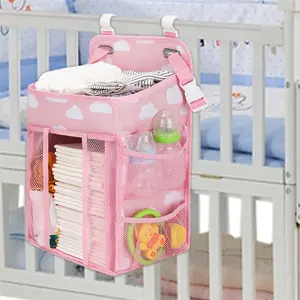 Baby Nappy Bag OEM Baby Crib Bed Hanging Storage Bag Hanging Diaper Organizer