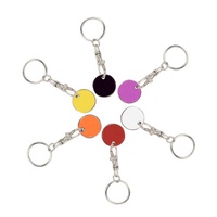Porte-clés avec pièces de monnaie, accessoires créatifs, à insertion, en métal, pour caddie de supermarché, jeton de chariot