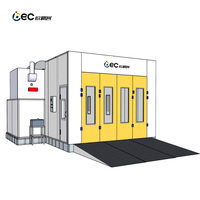 Cabina de pintura con calefacción diésel y estructura de acero aislada OBC para reparación de flotas