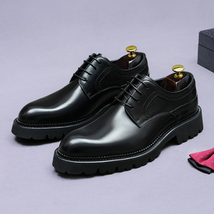 Hecho a mano de alta calidad personalizado hombres zapatos de cuero genuino moda transpirable boda fiesta hombres vestido Casual Oxford zapatos de oficina - Product Image 4