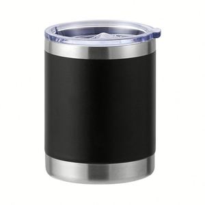 Portable Lightweight <b>Road</b> Travel 10oz Stainless Steel Car Mug 300ml Insulated Short Tumbler with clear Lid - Product Image 6