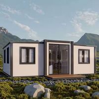 Maison conteneur en acier extensible de 20 pieds avec 2 chambres, cuisine et salle de bain pour utilisation en parc - Installation rapide, design moderne
