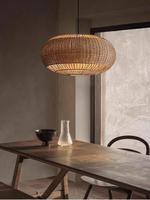 Ip65 étanche rotin tissé suspension lampe en aluminium Led Source de lumière pour jardin extérieur cour hôtel maison séjour pour pelouse