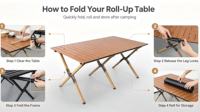 Table de pique-nique pliante rectangulaire portable en acier au carbone pour camping en plein air, style glamping, pour vendeurs de rue - Vente en gros