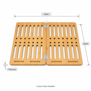 Égouttoir à vaisselle pliable en <span class=keywords><strong>bambou</strong></span> naturel pour comptoir de cuisine, organisateur gain de place - Product Image 5