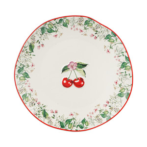 Service de table moderne 16 pièces en porcelaine cerise avec motifs fruits en relief 3D, <span class=keywords><strong>assiettes</strong></span>, bols et tasses, réutilisable, sans BPA, pour fêtes de jardin estivales, OEM ODM - Product Image 3