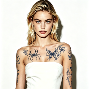 Nuovi Adesivi per Tatuaggi Temporanei Senza Acqua con Disegni di Farfalle e <span class=keywords><strong>Serpenti</strong></span> per Uomini e Donne, Impermeabili, Resistenti al Sudore e di Lunga Durata - Product Image 3