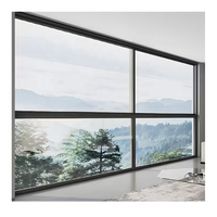 Ventana pequeña deslizante de impacto de doble acristalamiento de color marrón de aluminio 80*100cm a prueba de huracanes con pantalla de malla