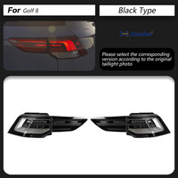 Luz Trasera LED XUNBAI Estilo Venom con Lente Roja y Fondo Blanco para VW Golf MK8 2021-2023 12V, Secuencial, con Función de Freno y Canbus