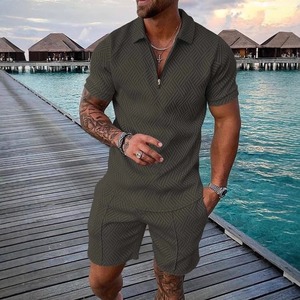 Conjunto <span class=keywords><strong>de</strong></span> Ropa <span class=keywords><strong>de</strong></span> Verano para <span class=keywords><strong>Hombre</strong></span>, Camiseta con Cierre y Pantalones Cortos con Estampado 3D, Ropa Deportiva Informal, Conjunto <span class=keywords><strong>de</strong></span> Polo, Camiseta Polo <span class=keywords><strong>de</strong></span> Manga Corta <span class=keywords><strong>de</strong></span> Talla Grande - Product Image 2