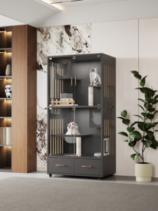 Neues Modernes Massivholz Umweltfreundliches Multifunktionales Wasserdichtes Luxuriöses Indoor Großraumiges Haustierhaus Katzenvilla - Product Image 2