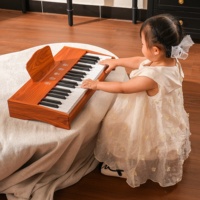 MY MUSIC MY-377G Mini orgue électrique portable 37 touches Contrôle tactile Clavier de piano numérique Haut-parleur intégré Léger en bois