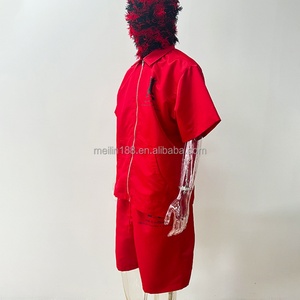 Custom Two Piece Windbreaker <b>Short</b> Set Zip <b>up</b> <b>Shirts</b> and Nylon <b>Shorts</b> Polyester Nylon Track Suit Men Windbreaker Tracksuit - Product Image 2