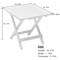 Mini table de camping blanche pliante en bois pour cour, petite table portable adaptée au jardin de porche