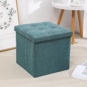 Chengjun 38*38*38cm Linen Fabric for <strong>Bathroom</strong> Perfect for Storing Towels Toiletries and More <strong>Storage</strong> Bench Ottoman <strong>Stool</strong> - Product Image 1