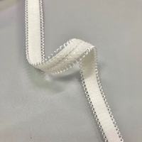 Pita Pinggir Ganda Picot Perak DIY yang Dapat Diwarnai, Pita Dekoratif Putih untuk Pakaian Dalam, Bandeau, dan Pita Elastis