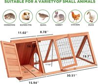 Poulailler, enclos à poules, petit poulailler en bois pour canards, cage à cailles d'extérieur, niche pour lapins, maison pour petits animaux (bois naturel)