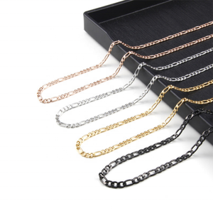 힙합 주얼리 도매 스테인리스 스틸 목걸이 남성용 14k 18k 금도금 케이블 피가로 체인 - Product Image 2