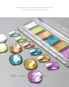 Nueva paleta de polvo de espejo 6 colores Super brillante Bling barro sólido <span class=keywords><strong>uñas</strong></span> pigmento <span class=keywords><strong>fuego</strong></span> ópalo cristal cromo brillo polvo al por mayor - Product Image 5