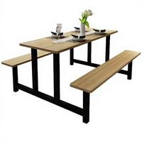 Tables et bancs de salle à manger modernes de haute qualité et durables, en bois et métal, avec structure tubulaire, pour usage commercial