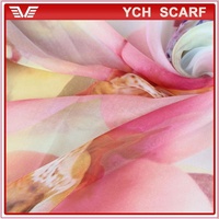 Écharpes longues en mousseline de soie, à imprimé fleuri, pour femme, nouveauté, vente en gros
