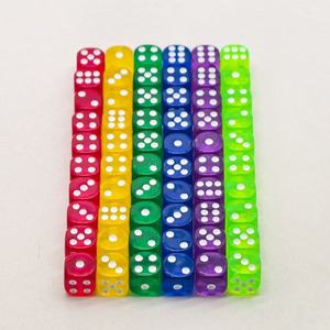 Dés en plastique acrylique transparent 16mm/14mm, coins arrondis, 6 faces D6, colorés, lot de 40 pièces pour jeux de société et jouets de fête - Product Image 4