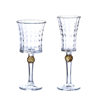 Verre à vin rouge et à champagne de style français avec cristal de galvanoplastie doré pour hôtels vintage européens