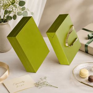 Cajas de Embalaje Corrugadas FX con Asa, Caja Rígida para Regalos y Manualidades, Color Verde - Product Image 2