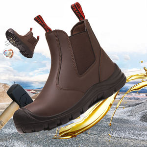 Stivali di Sicurezza JIANKUN Classici in Pelle a Taglio Medio, Antiurto, Facili da Indossare e Togliere - Product Image 1
