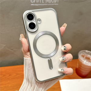 Funda de teléfono magnética transparente de titanio suave TPU mate esmerilado para <span class=keywords><strong>iPhone</strong></span> 16 Pro Max case Desert Titanium - Product Image 5