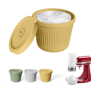 ภาชนะทำน้ำแข็งแบบใหม่ อุปกรณ์เสริมเครื่องทำน้ำแข็ง Kitchenaid สำหรับทำน้ำผลไม้ <span class=keywords><strong>กาแฟ</strong></span> ถ้วยซิลิโคนสำหรับแช่แข็ง ถอดออกง่าย แม่พิมพ์น้ำแข็งสำหรับแช่แข็งพร้อมฝาปิด - Product Image 1