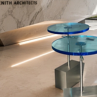 Nouvelle table d'appoint en acrylique de luxe au design moderne, table basse en acrylique transparent durable sur mesure pour le mobilier de salon