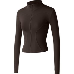 Veste de sport légère à fermeture éclair intégrale pour femme FOXA, coupe ajustée, avec trous pour les pouces, idéale pour la course à pied, l'entraînement et la salle de sport - Product Image 1