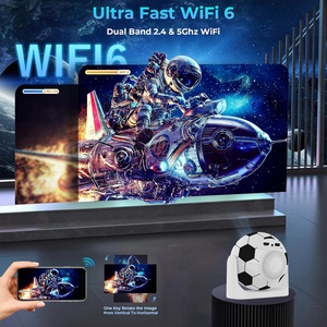 Projecteur de style football JY360 4K Smart Android 13 200 Lumens USB sans fil avec correction automatique de la distorsion trapézoïdale pour la maison, l'extérieur et les fêtes - Product Image 3
