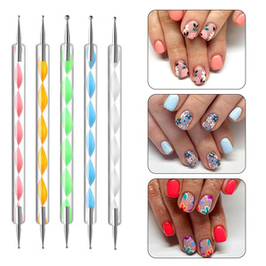 Stylo de pose de strass double tête en acrylique transparent, lot de 5, pour nail art, outil de manucure professionnel et DIY, vente en gros usine - Product Image 5