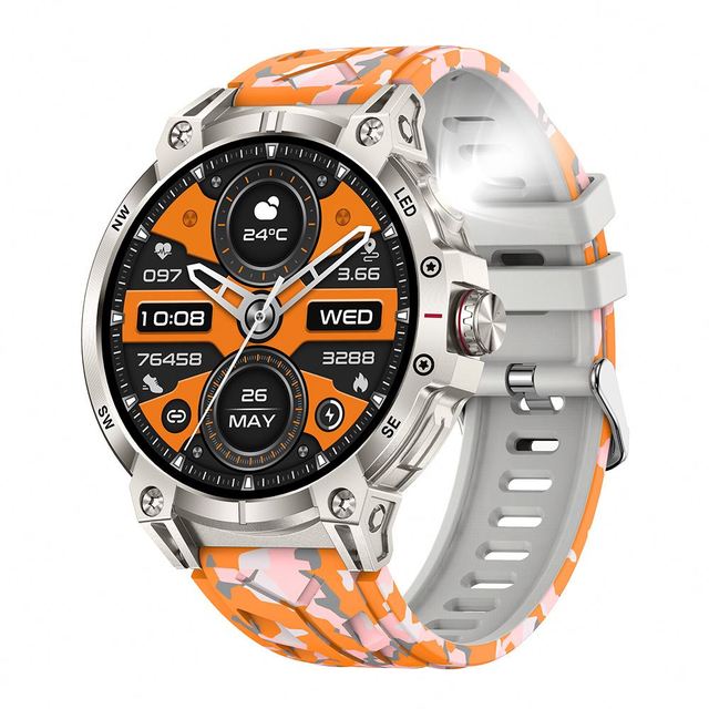 KC89 Smart Watch 1.85Inch Screen BT Call Health Monitoring Compass Men Outdoor Sports Smartwatch with Flashlight