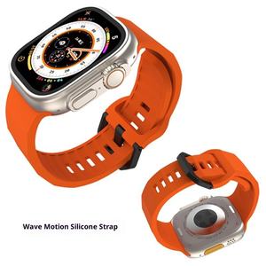 สายนาฬิกาซิลิโคนขายส่งจากโรงงานสำหรับ Apple Watch S10 11 46 มม. Ultra 49 มม. SE 44 มม. สายนาฬิกาแบบสปอร์ตพร้อมหัวเข็มขัดสแตนเลส - Product Image 2