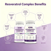 Capsules de Resvératrol, Pépins de Raisin, Berbérine et Quercétine à Forte Demande pour une Défense Antioxydante Complète du Corps et un Bien-être Cellulaire Quotidien (OEM)