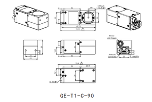 Gige 90 ° 5MP máy ảnh MV-GE502M-TPO-CL quang học máy tầm nhìn cán 1/2.5mm thích hợp cho không gian lắp đặt nhỏ gọn - Product Image 4