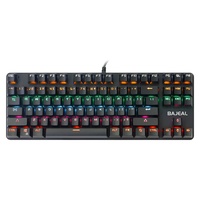 Clavier mécanique de jeu Bajeal filaire USB 2.0, 87 touches, étanche, RGB, anti-ghosting, pour ordinateur portable, hot-swap, plug-and-play, inclinaison réglable