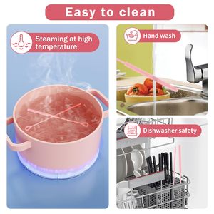 แปรงทำความสะอาดหลอดซิลิโคน แปรงทำความสะอาดหลอดแบบใช้ซ้ำได้พร้อมแกนเหล็กที่โค้งงอได้ แปรงขวดแบบยาวพิเศษสำหรับทำความสะอาดหลอดแก้ว - Product Image 6