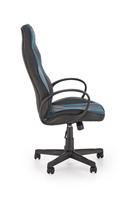 Chaise de bureau compacte de style gaming, noire et bleue, avec surpiqûres en losange, hauteur réglable, chaises ergonomiques avec surpiqûres en losange